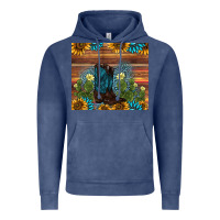 Vintage Denim boot cactus sunflower gemstone Vintage Hoodie - AdoDesignShop