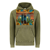 Vintage Olive boot cactus sunflower gemstone Vintage Hoodie - AdoDesignShop