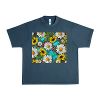 Midnight Navy western daisy and sunflower Urban Heavy Tee - RanaPortraitStore