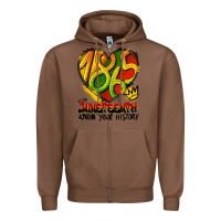 Chestnut juneteenth 1865 graffiti Zipper Hoodie - HRA Design Shop