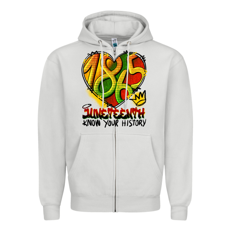 Juneteenth 1865 Graffiti Zipper Hoodie by HRA Design Shop | Teevron