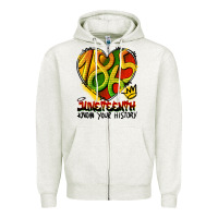 Oatmeal Heather juneteenth 1865 graffiti Zipper Hoodie - HRA Design Shop