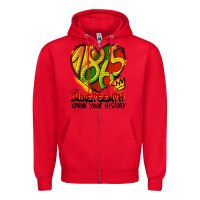 Red juneteenth 1865 graffiti Zipper Hoodie - HRA Design Shop