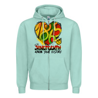Seafoam juneteenth 1865 graffiti Zipper Hoodie - HRA Design Shop