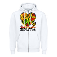 White juneteenth 1865 graffiti Zipper Hoodie - HRA Design Shop