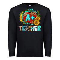 Black a+ teacher apple Premium Sweatshirt - BundleAndBundleShop