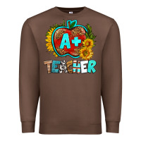 Chestnut a+ teacher apple Premium Sweatshirt - BundleAndBundleShop