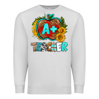 Dove Grey a+ teacher apple Premium Sweatshirt - BundleAndBundleShop