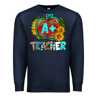 Navy a+ teacher apple Premium Sweatshirt - BundleAndBundleShop