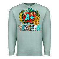 Seafoam a+ teacher apple Premium Sweatshirt - BundleAndBundleShop