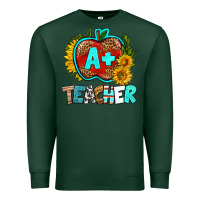 Sports Green a+ teacher apple Premium Sweatshirt - BundleAndBundleShop