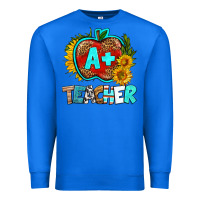 True Royal a+ teacher apple Premium Sweatshirt - BundleAndBundleShop
