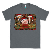 Charcoal Heather merry christmas farm animals Classic Tee - RanaPortraitStore