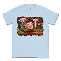 Dusty Blue merry christmas farm animals Classic Tee - RanaPortraitStore