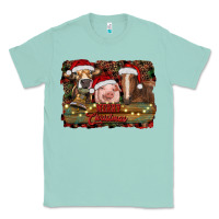 Seafoam merry christmas farm animals Classic Tee - RanaPortraitStore