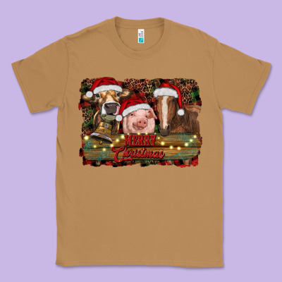 Merry Christmas Farm Animals Classic Tee Designed By Ranaportraitstore