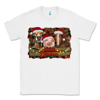 White merry christmas farm animals Classic Tee - RanaPortraitStore