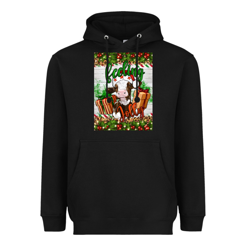 Christmas Feeling Jolly Cow Heavyweight Hoodie by Artiststas | Teevron
