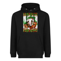 Black Christmas feeling jolly cow Heavyweight Hoodie - Artiststas