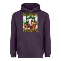 Plum Christmas feeling jolly cow Heavyweight Hoodie - Artiststas