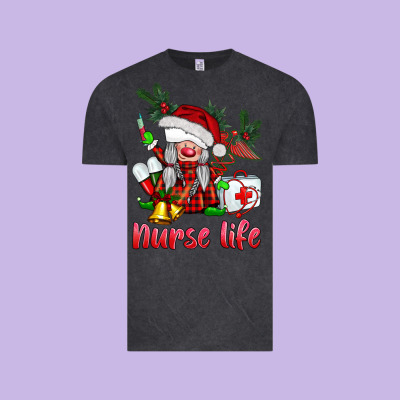 Christmas Nurse Life Gnome Vintage Tee Designed By Barkaloodesign