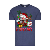 Vintage Denim christmas nurse life gnome Vintage Tee - BarkalooDesign