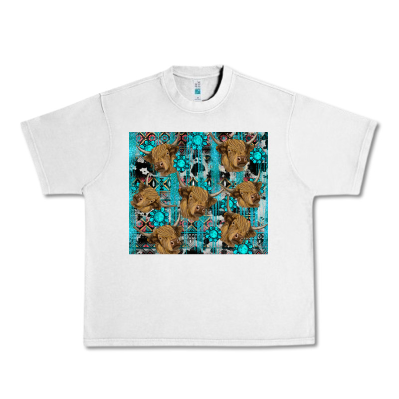 Western Aztec Highland Cow Urban Heavy Tee by RanaPortraitStore | Teevron