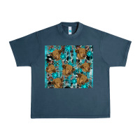 Midnight Navy western aztec highland cow Urban Heavy Tee - RanaPortraitStore