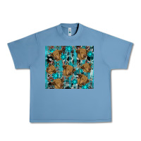 Pebble Blue western aztec highland cow Urban Heavy Tee - RanaPortraitStore