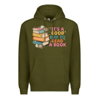 Army Green it's a good day to read a book Premium Hoodie - MaliasSmallBusiness