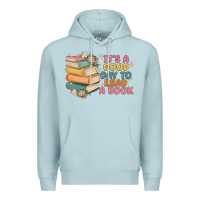 Blue Mist it's a good day to read a book Premium Hoodie - MaliasSmallBusiness