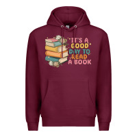 Burgundy it's a good day to read a book Premium Hoodie - MaliasSmallBusiness