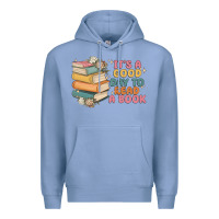 Colony Blue it's a good day to read a book Premium Hoodie - MaliasSmallBusiness