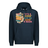 Navy it's a good day to read a book Premium Hoodie - MaliasSmallBusiness