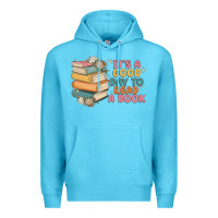 Ocean Blue it's a good day to read a book Premium Hoodie - MaliasSmallBusiness