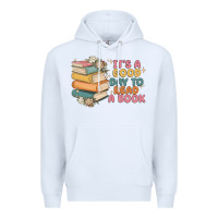 White it's a good day to read a book Premium Hoodie - MaliasSmallBusiness