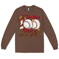 Chestnut i tackled 100days of school baseball Long Sleeve Tee - texasbilliewilder