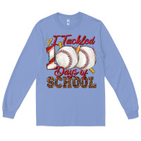 Colony Blue i tackled 100days of school baseball Long Sleeve Tee - texasbilliewilder