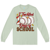 Matcha i tackled 100days of school baseball Long Sleeve Tee - texasbilliewilder