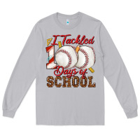 Moon Dust i tackled 100days of school baseball Long Sleeve Tee - texasbilliewilder