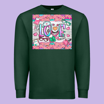Watercolor Love Nurse Tumbler Premium Sweatshirt Designed By Bundleandbundleshop