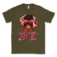 Army Green cupid's favorite postal worker afro messy bun Classic Tee - texasbilliewilder