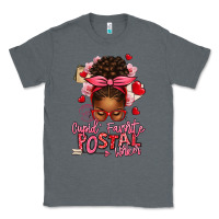 Charcoal Heather cupid's favorite postal worker afro messy bun Classic Tee - texasbilliewilder