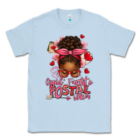 Dusty Blue cupid's favorite postal worker afro messy bun Classic Tee - texasbilliewilder