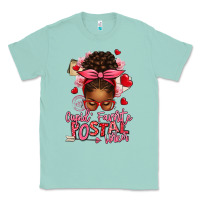 Seafoam cupid's favorite postal worker afro messy bun Classic Tee - texasbilliewilder