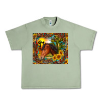 Oil Green western horse and sunflower Urban Heavy Tee - RanaPortraitStore