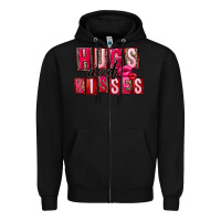 Black hugs and kisses Zipper Hoodie - FaDigitalArtStudio