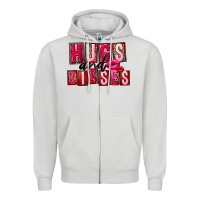 Dove Grey hugs and kisses Zipper Hoodie - FaDigitalArtStudio