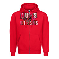 Red hugs and kisses Zipper Hoodie - FaDigitalArtStudio