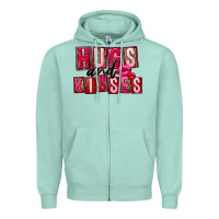 Seafoam hugs and kisses Zipper Hoodie - FaDigitalArtStudio
